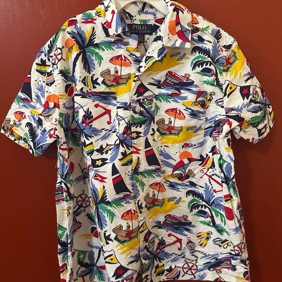 Lot of 2 Polo Ralph Lauren SS Button Front Shirt Medium 10-12 - Picture 3 of 14